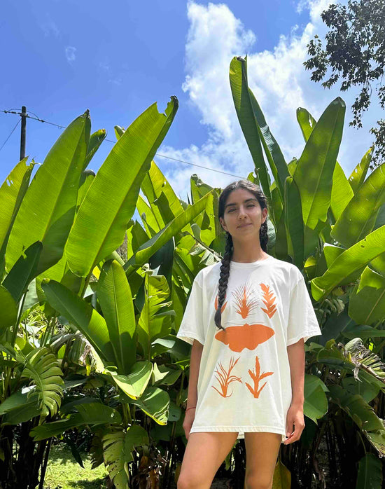 T-shirt Jardín Polilla Naranja