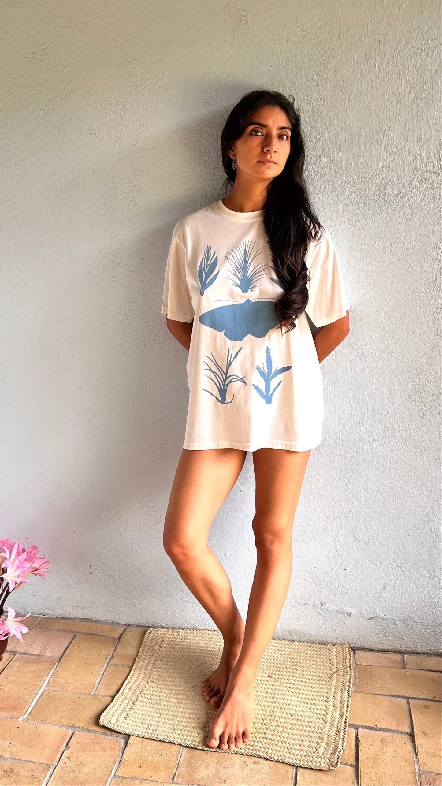 T-shirt Jardín Polilla Azul